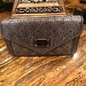 Guess Mia Logo Clutch - Coal